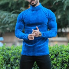 Men's Warm Velvet Slim Fit Simple Long Sleeve T-Shirt