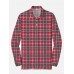 Plaid Series Red Tartan Scottish Men‘s Long Sleeve Polo