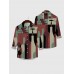 Medieval Contrasting Color Block Art Bottle Pattern Printing Men's Long Sleeve Shirt