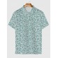 Full-Print Retro Vine Floral Pattern Printing Men‘s Short Sleeve Polo